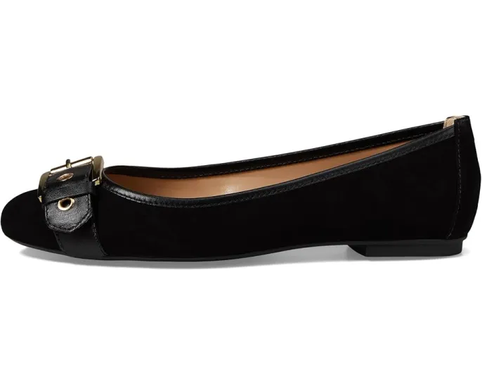 Балетки French Sole Ditto из замши с декоративной пряжкой