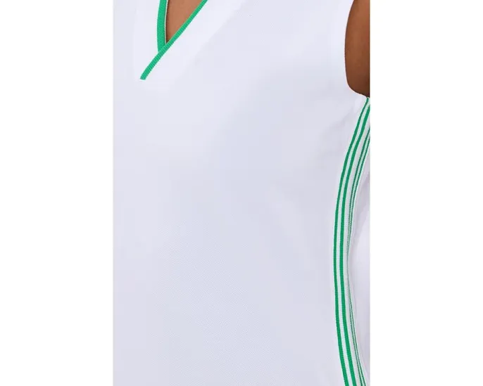 Sleeveless Pique V-neck Dress