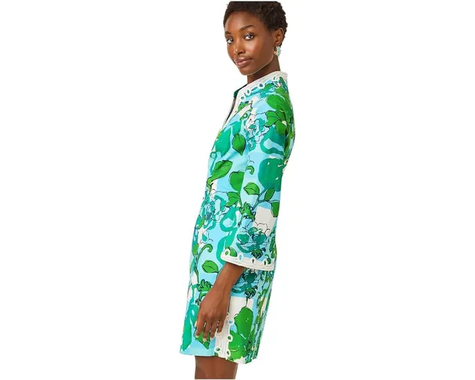 Платье Shealyn 3/4 Sleeve Stretch от Lilly Pulitzer с кружевной отделкой и цветочным принтом