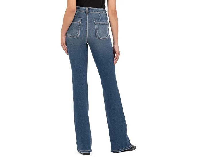 KUT from the Kloth Джинсы клеш Ana с высокой посадкой и плетеным декором