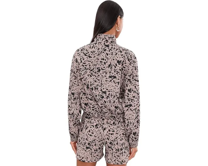 Essentials Graphics Animal Print Relaxed Woven Half-zip Jacket