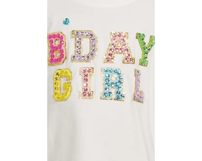 Футболка Lola and The Boys Birthday Girl Gem с рюшами на рукавах