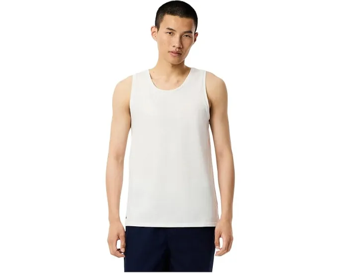 Три майки Lacoste Slim Fit из 100% хлопка с круглым вырезом и фирменным крокодилом