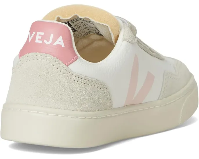 Детские кроссовки VEJA Small V-90 из кожи с застежкой на липучках