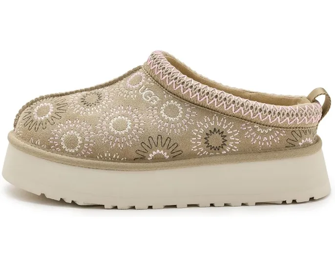 Тапочки UGG Tazz Sun Stitch с вышивкой и подкладкой из меха