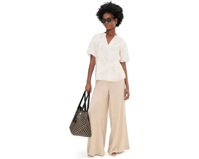 Широкие брюки Vince Camuto с карманами на высокой посадке и эластичным поясом