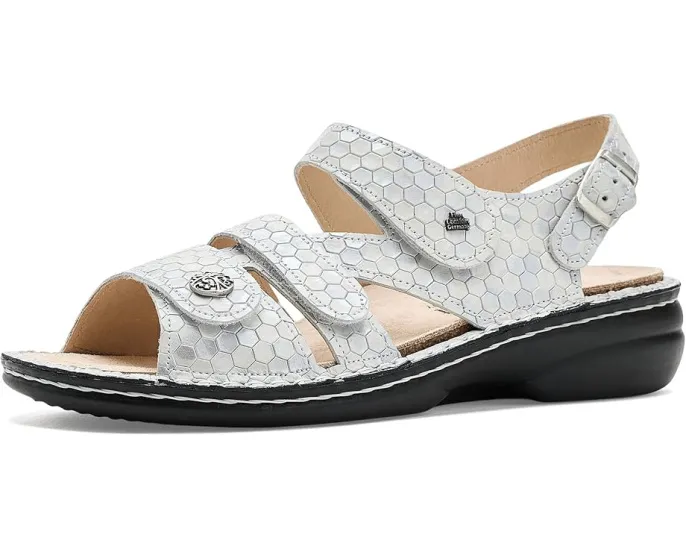 Сандалии Finn Comfort Gomera-S Bianco Esandra с кожаным верхом и регулируемыми ремешками