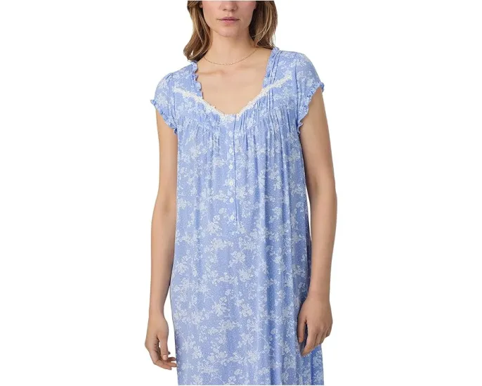 Ночная сорочка Eileen West без рукавов из модала с кружевом и бантом