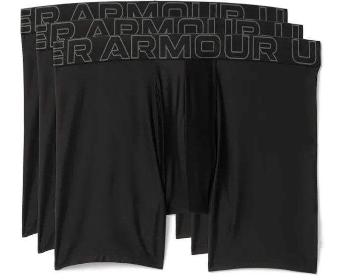 Набор из 3 боксеров Under Armour Performance Tech Solid длиной 6 дюймов (15.24 см) с четырехсторонним растяжением