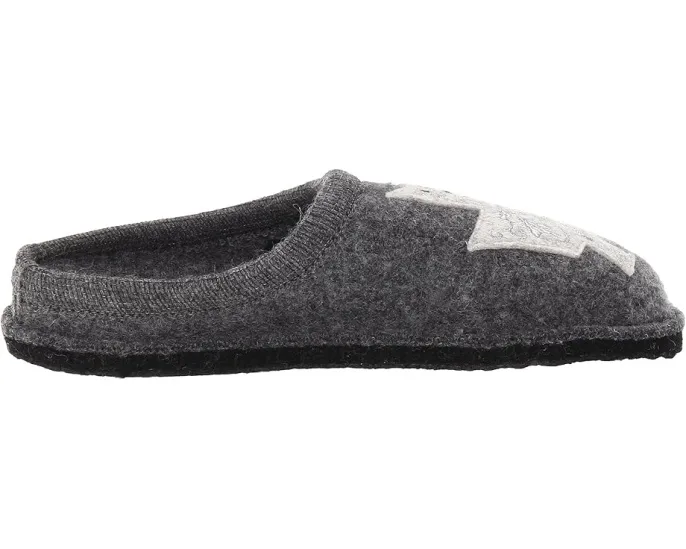 Тапочки Haflinger Lizzy из вареной шерсти с аппликацией кошки