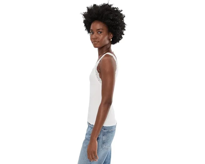 Топ Madewell с V-образным вырезом и отделкой из кружева