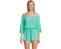 Комбинезон BECCA с открытыми плечами и расклешенными рукавами