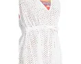 Короткое платье Tommy Bahama Eyelet Cove с V-образным вырезом и кулиской