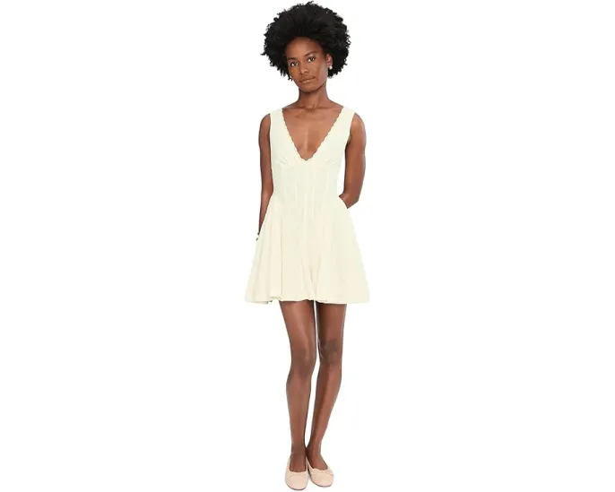 Платье мини Cant Help It Free People с ажурным кружевом и корсетным лифом