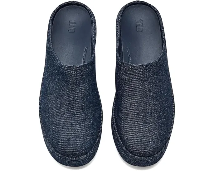 Мюли FitFlop Platfforms Denim на каблуке с клиновидной подошвой