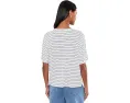 Organic Linen Jersey Stripe Crew Neck Short Sleeve Box Top