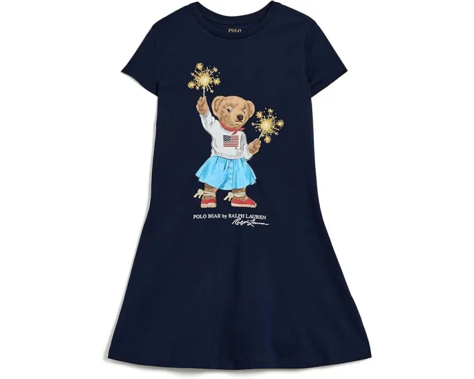 Платье Polo Ralph Lauren для детей с Polo Bear из хлопкового джерси