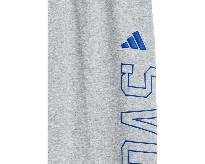 Adidas детские графические панталоны Collegiate из хлопкового флиса в серую меланжевую крошку