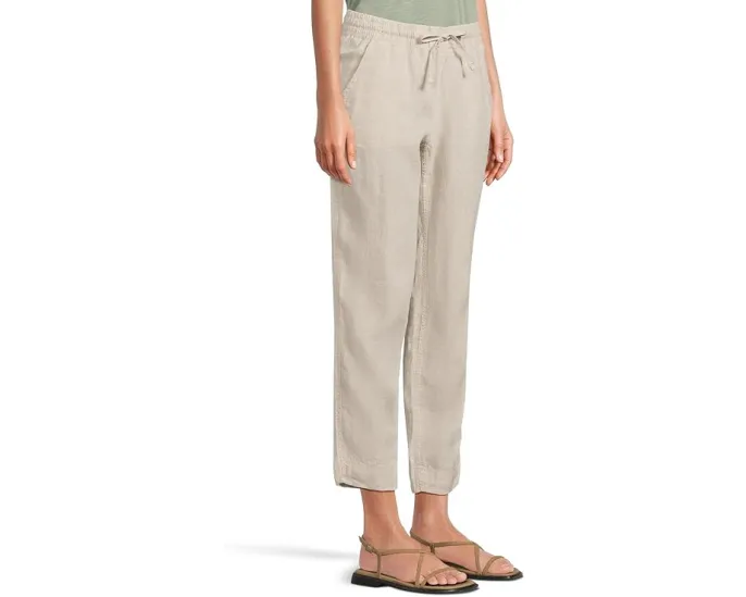 Льняные брюки L.L.Bean Premium Linen Breezy с зауженным силуэтом и разрезом по бокам