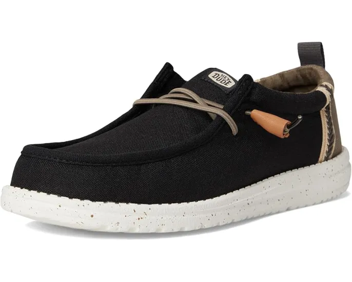 Кроссовки Hey Dude Wally Summer Linen с кожаными кисточками и круглым носком