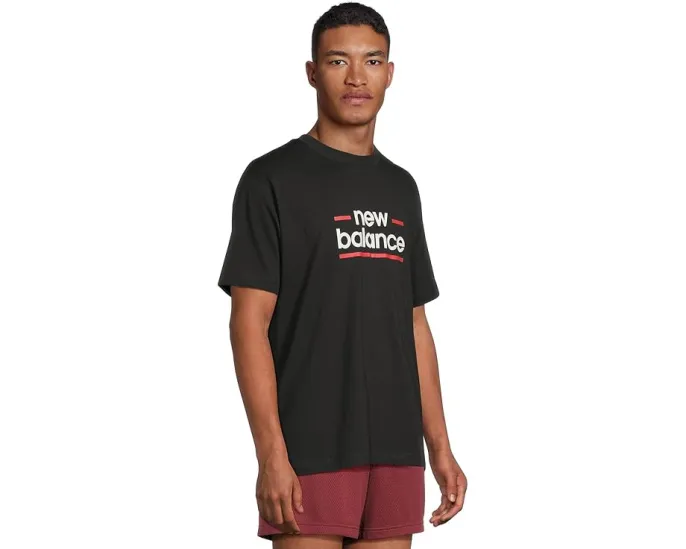 Футболка New Balance Linear Lines с графическим принтом и свободным кроем