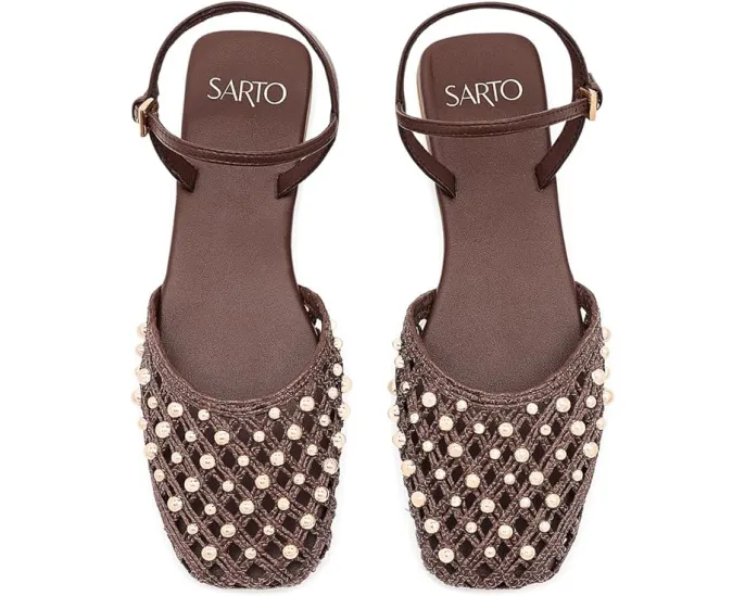 Franco Sarto балетки Inali Strappy с плетеным верхом и квадратным носком
