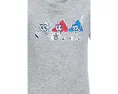 Детский комбинезон adidas Kids с короткими рукавами и логотипом 3-Bar из хлопка и полиэстера