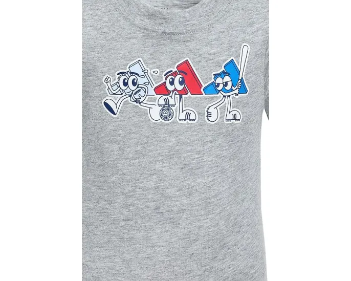 Детский комбинезон adidas Kids с короткими рукавами и логотипом 3-Bar из хлопка и полиэстера