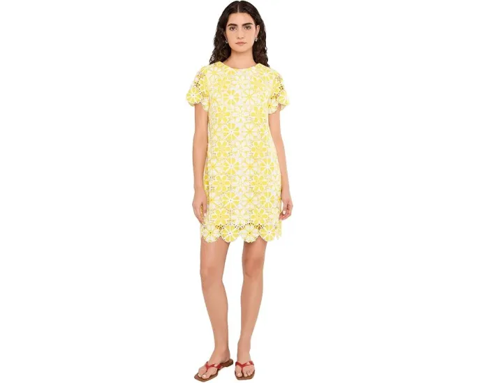 Платье Lilly Pulitzer Cortney Crochet Shift крючком с вырезом и бахромой