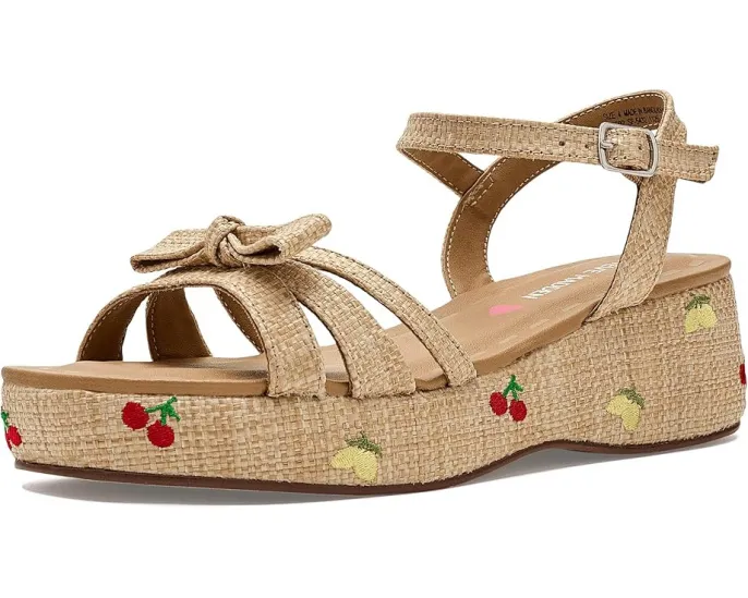 Детские сандалии Steve Madden Magenta на платформе с плетеными бретелями и вышивкой