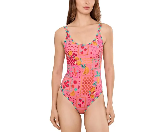 Цельный купальник Naomi с фруктовым принтом и двойными бретелями