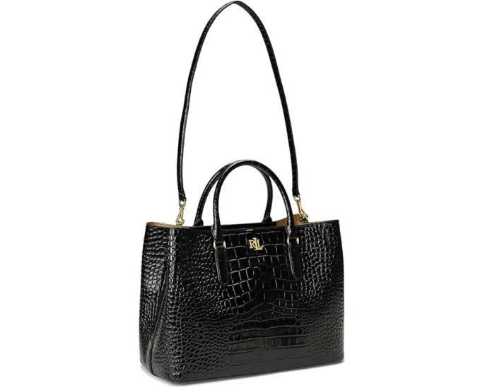 Сумка-сатчел Lauren Ralph Lauren Embossed Leather Large Marcy из тисненой кожи
