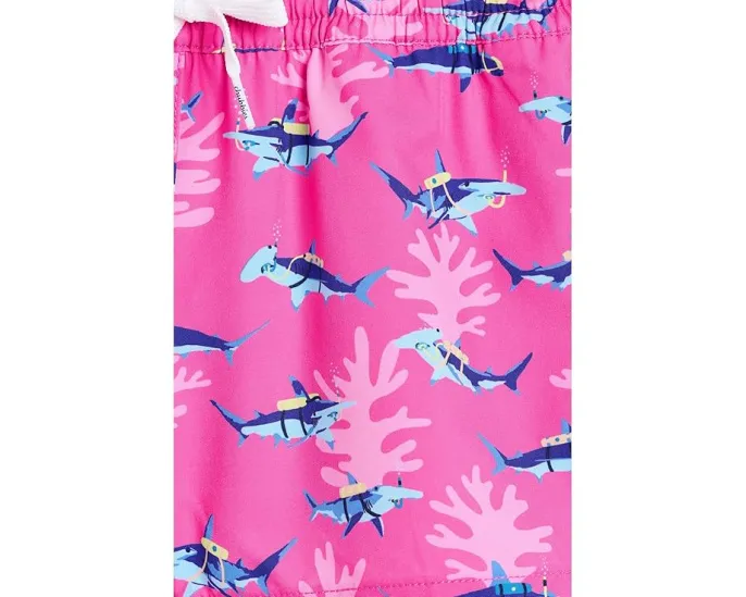 The Great Pink Sharks Lined Swim Trunk (Big Kid)