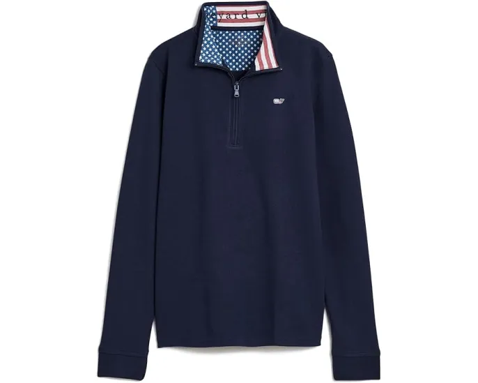 Детский свитшот Vineyard Vines Saltwater Quarter Zip с морским стилем