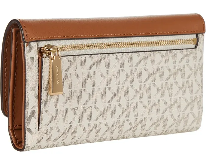 Большой тройной кошелек MICHAEL Michael Kors Jet Set Charm с внешним карманом на молнии