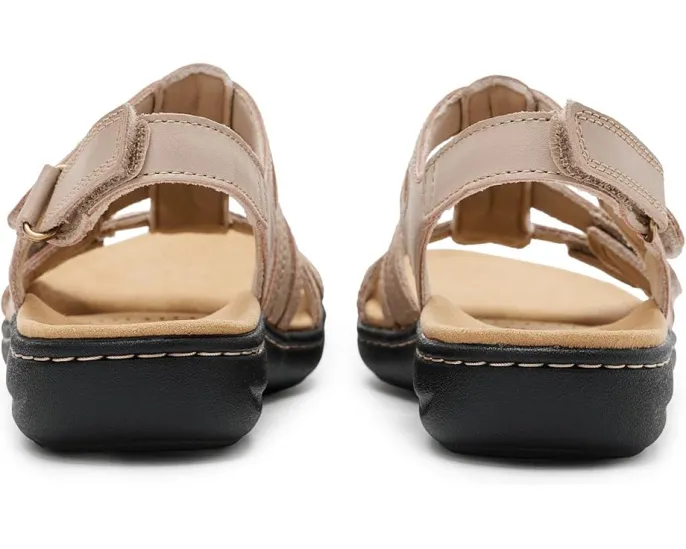 Сандалии Laurieann Ivy Clarks из черной кожи с регулируемой липучкой и стелькой Ultimate Comfort