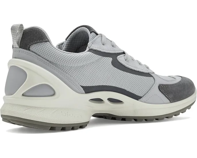 ECCO Biom Energi Sporty Lace-Up серые кроссовки из кожи и текстиля