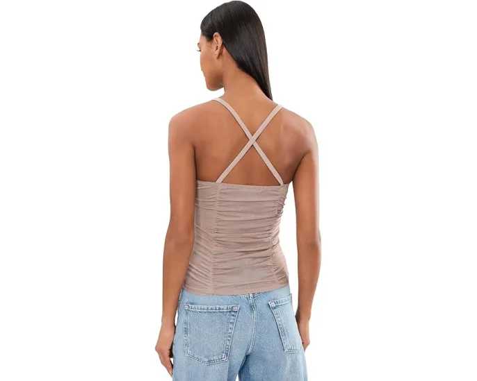 Free People топ Shimmer Cami Lure с блеском коричневый