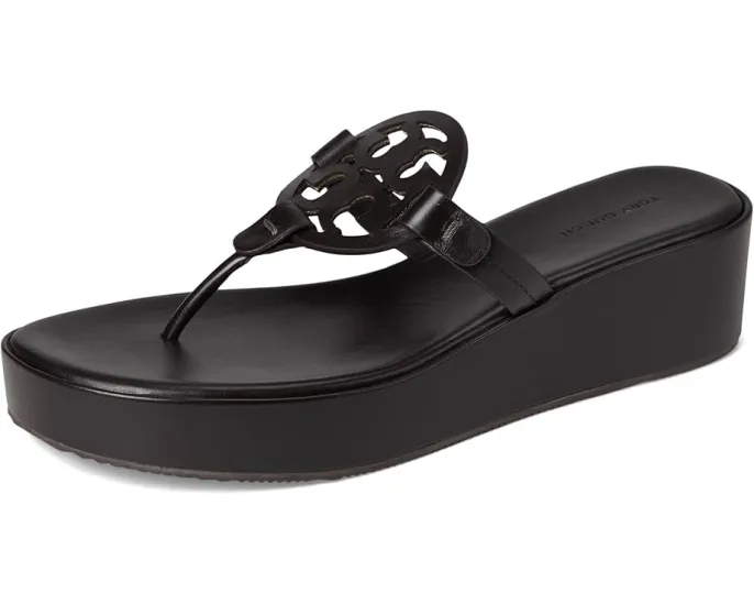 Босоножки Tory Burch Miller Wedge 25Mm на платформе с кожаным верхом