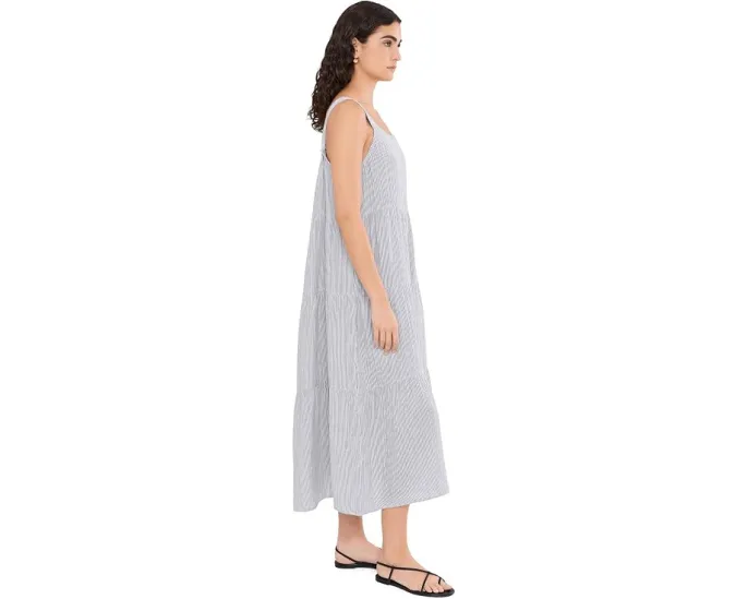 Платье Eileen Fisher с воланами из полосатого органического хлопка