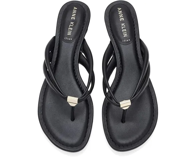 Anne Klein Bari босоножки на танкетке черные