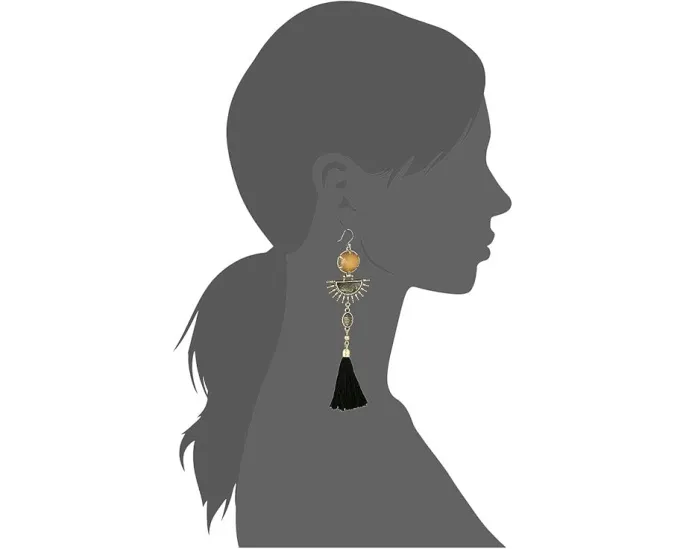 Серьги Lucky Brand с подвесками в виде солнца и бахромой