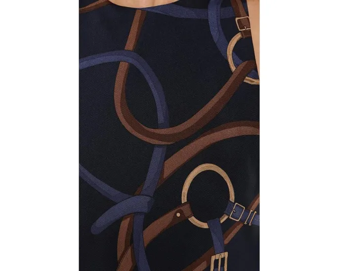 Твидовое платье без рукавов Belting-Print Twill от Lauren Ralph Lauren