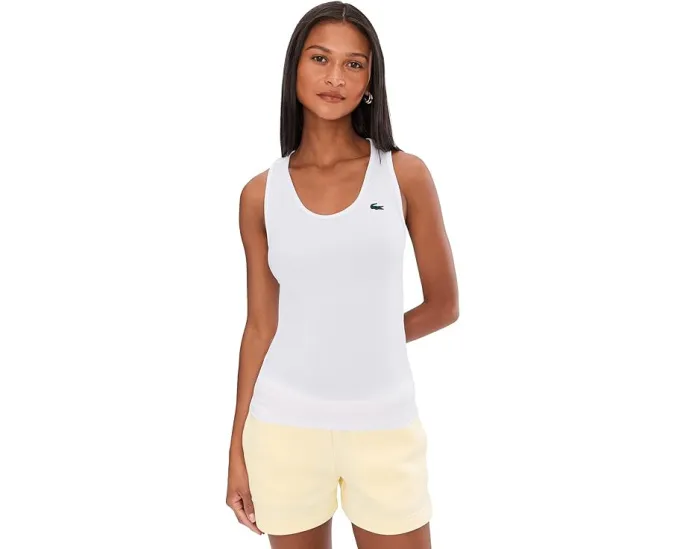 Топ с тонкими бретелями Lacoste Sport Slim Fit белый