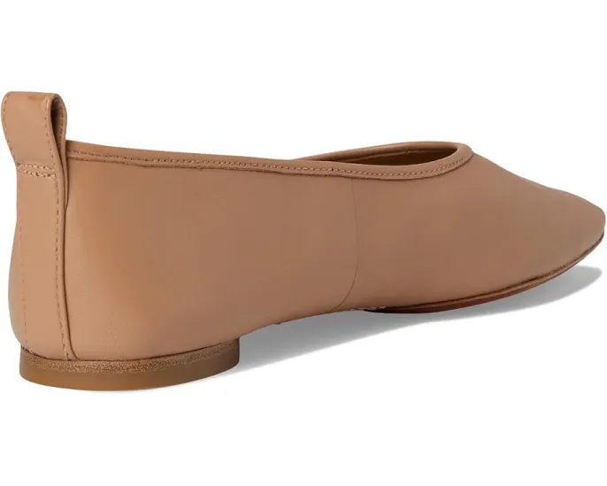 Vince балетки Vivian Slip-Ons из кожи цвета чай с квадратным носком