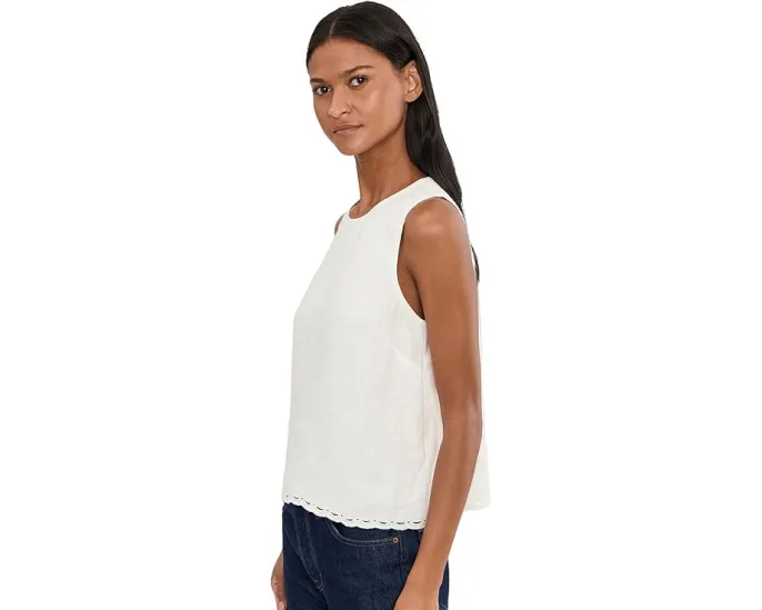 Блуза Madewell Lace-Trim Pleated Shell из льна
