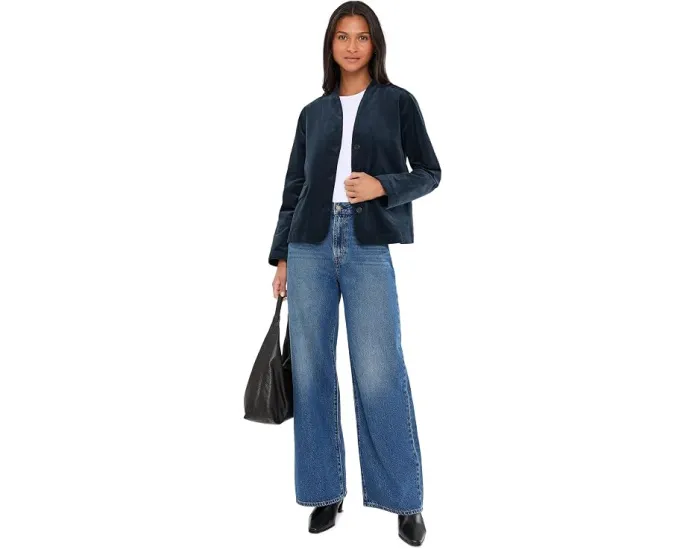 Куртка Eileen Fisher Organic Cotton Stretch из хлопкового вельвета с высоким воротником