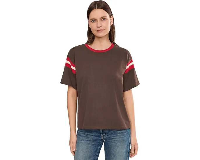 Футболка Faherty Sport Jersey Throwback Tee с воротником из органического хлопка