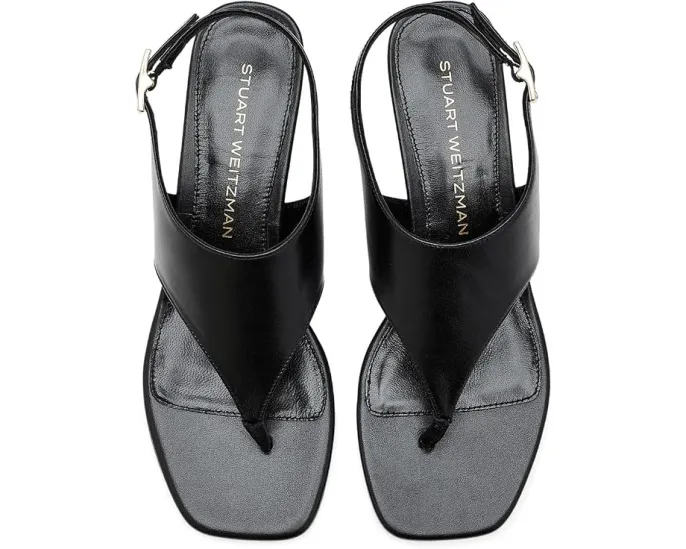 Сандалии Stuart Weitzman Baby Babette Thong на каблуке черные
