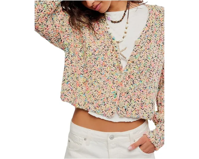 Кардиган Free People Flea Market с контрастной вязкой